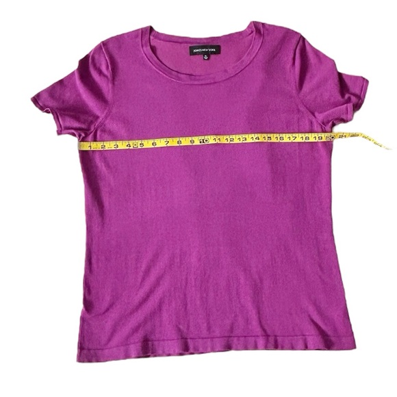 Jones New York Women’s Purple Short Sleeve Silk Blend Knit Top Size XL - Picture 5 of 11